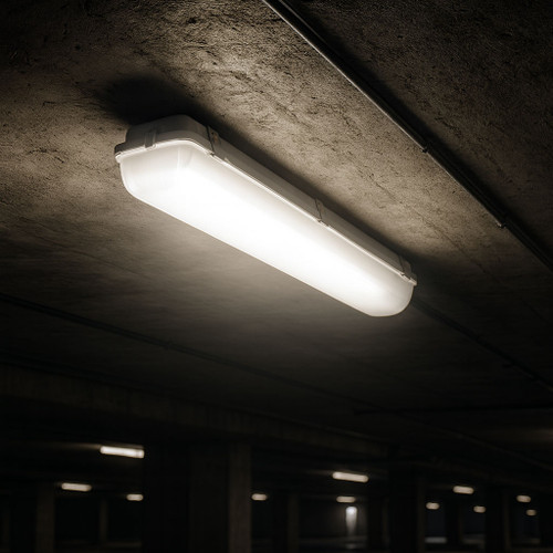 Dimmable LED Batten Ceiling Light With Sensor IP65 7.5/15W 600mm White