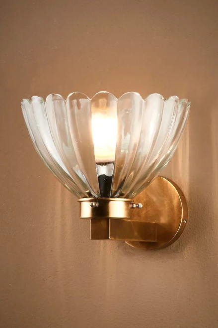 Glass Petal Shade Wall Light E14 40W
