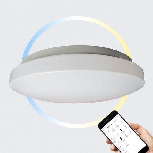Dimmable Round Smart LED Tri-colour Ceiling Light IP44 18W