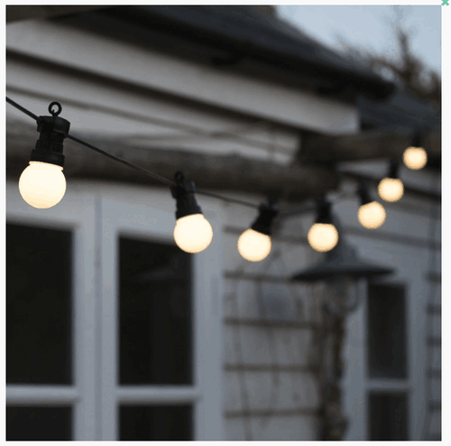 Outdoor 20 Opal Globe LED String Lights  24V 9W IP44