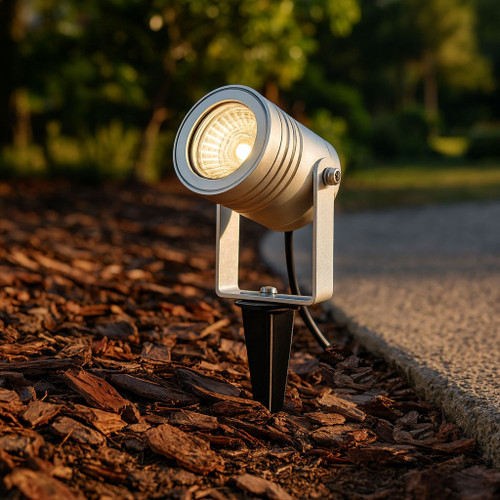 Garden Spike Light Chrome Aluminum Marine Grade 12V Tri-CCT 6W 550lm IP65