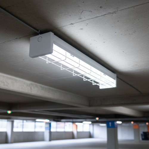 LED Batten Light Wire Guard Dimmable Sensor 62cm 7.5W/15W Dual Wattage Tri-CCT IP20