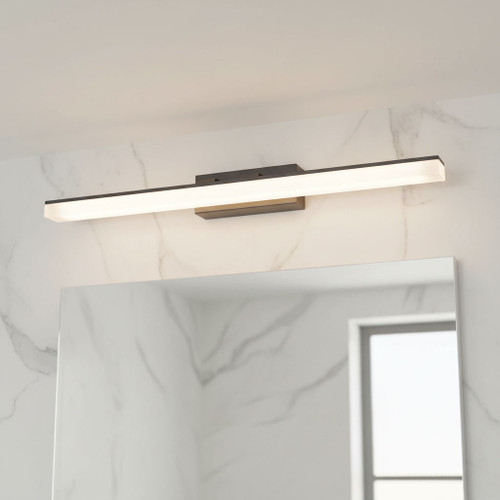 LED Vanity Wall Light Black Aluminium 37cm Tri-CCT 8W 931lm Dimmable IP44