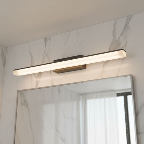 LED Vanity Wall Light Black Aluminium 70cm Tri-CCT 16W 1880lm Dimmable IP44