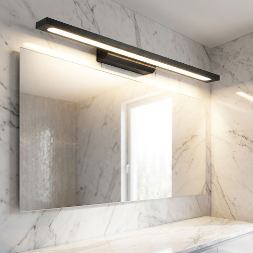 LED Vanity Light Black Metal 70cm 4000K 16W 1380lm Dimmable