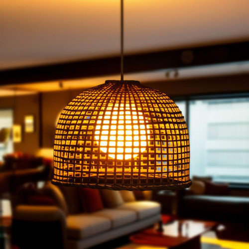 Pendant Light 36cm Natural Rattan E27 60W