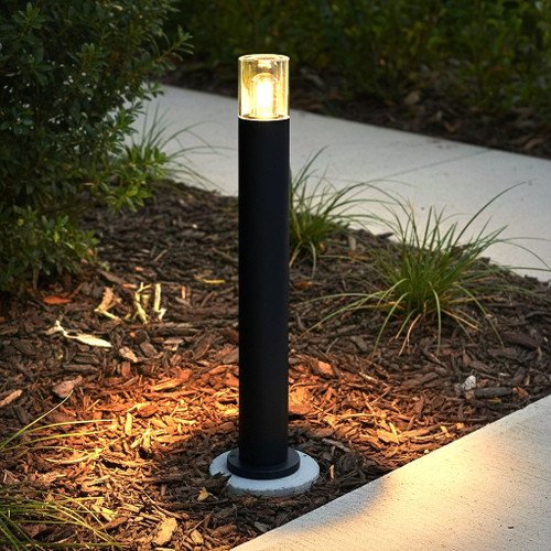 Bollard Light Black Aluminium E27 60W IP65 80cm Commercial Grade