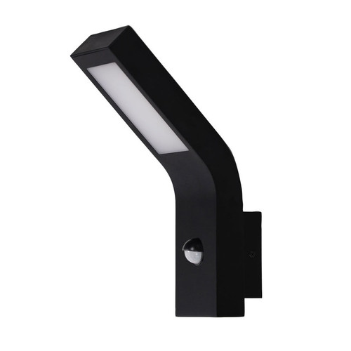 LED Wall Light Black 10W 4000K 720lm IP54 With Sensor