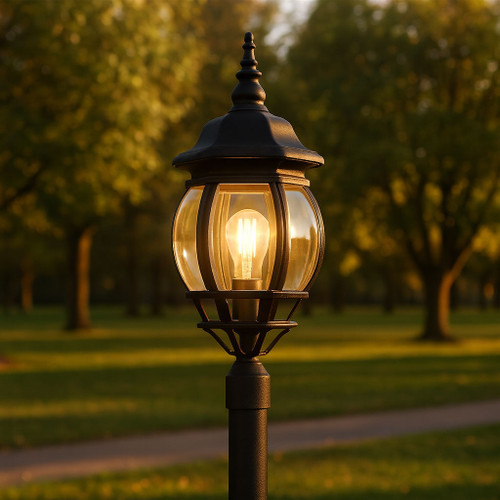 Post Top Light Black E27 60W IP44 48cm