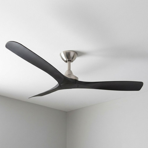 Noble 132cm 52-inch Nickel-Black DC Ceiling Fan Remote Control 3 Blade 30W