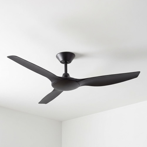 132cm 52-inch Black DC Ceiling Fan Remote Control 3 Blade 40W 6 Speed