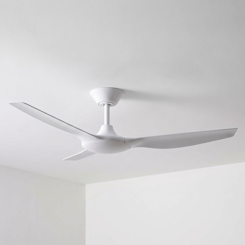132cm 52-inch White DC Ceiling Fan Remote Control 3 Blade 40W 6 Speed