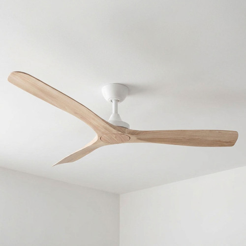 132cm 52-inch White-Ashwood DC Ceiling Fan Remote Control 3 Blade 30W