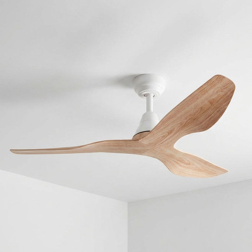 114cm 45-inch White-Ashwood DC Ceiling Fan Remote Control 3 Blade 15W 6 Speed