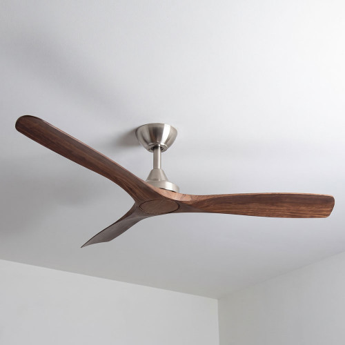 Noble 132cm 52-inch Nickel-Walnut DC Ceiling Fan Remote Control 3 Blade 30W