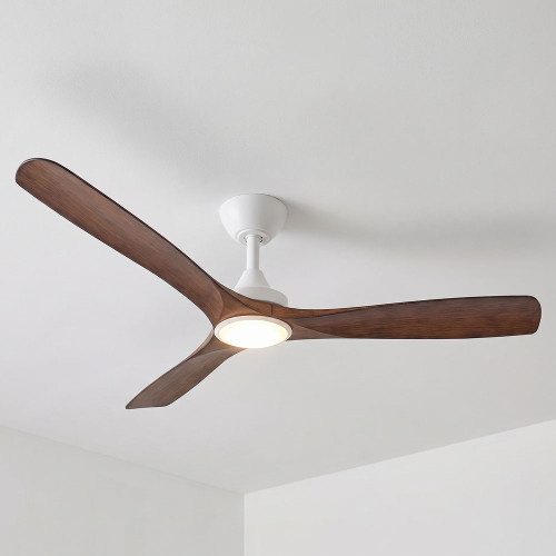 132cm 52-inch White-Koa DC Ceiling Fan With Light Remote Control 3 Blade 30W