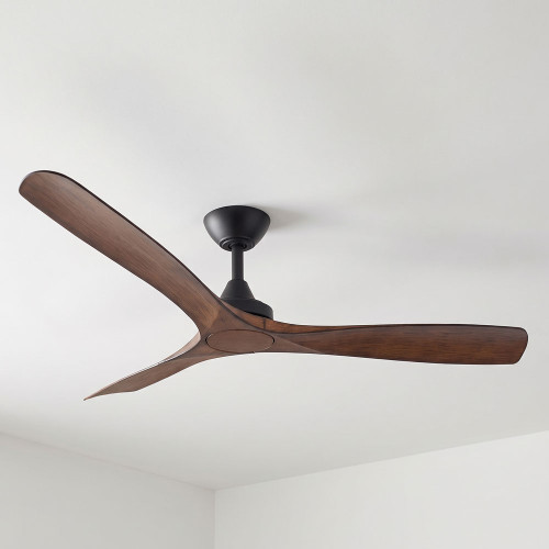 Noble 152cm 60-inch Black-Koa DC Ceiling Fan Remote Control 3 Blade 35W 6 Speed