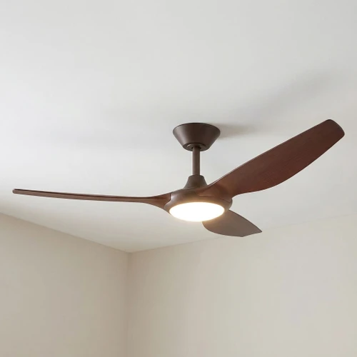 142cm 56-inch Bronze-Koa DC Ceiling Fan With Light Remote Control 3 Blade 40W