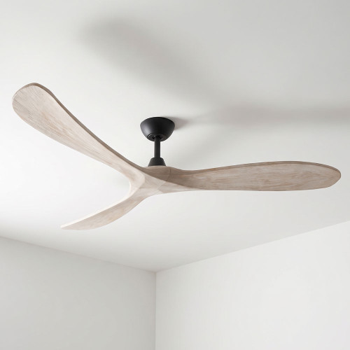 183cm 72-inch Black-Oak DC Ceiling Fan Remote Control 3 Blade 39W 6 Speed