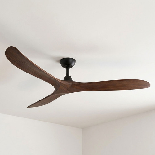 183cm 72-inch Black-Walnut DC Ceiling Fan Remote Control 3 Blade 39W 6 Speed