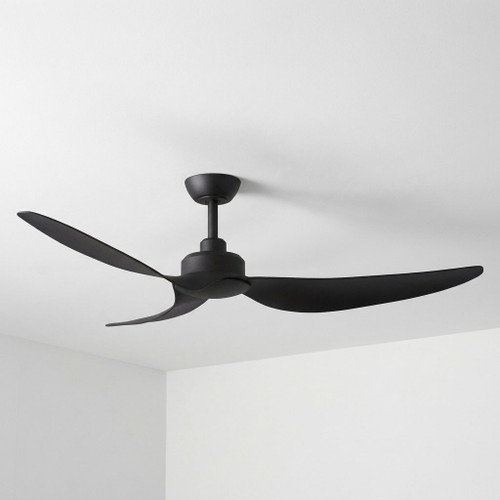 142cm 56-inch Black DC Ceiling Fan Remote Control 3 Blade 39W 6 Speed