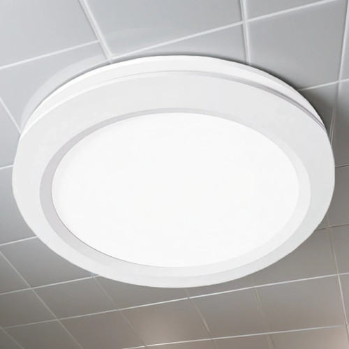 Exhaust Fan White Round 45W With 17W Tri-CCT LED 335mm