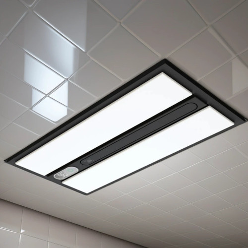 Bathroom Heater 6-in-1 Fan Black With Tri-CCT LED 615mm Bathroom Heater 6-in-1 Fan Black With Tri-CCT LED 615mm