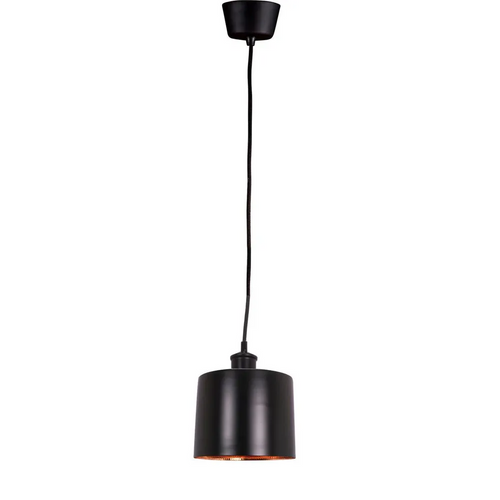Pendant Light 15cm Black With Copper Lining Shade E27 40W