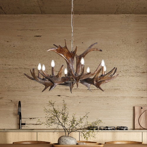 Pendant Light 8 Light E14 100cm Sculpted Resin
