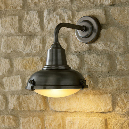 Wall Light Antique Silver Dome 26cm E27 40W