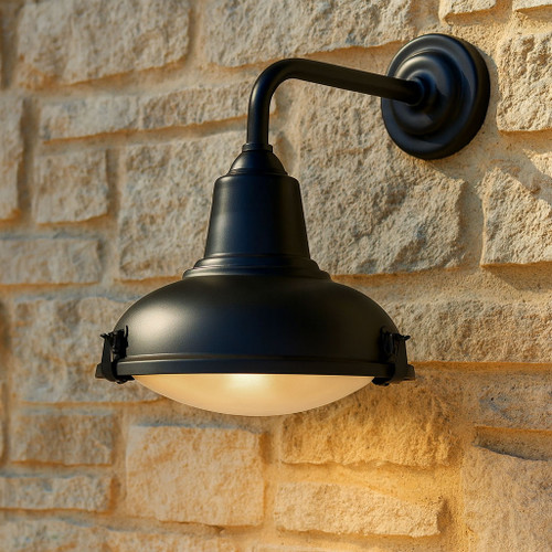 Wall Light Black Dome 26cm E27 40W