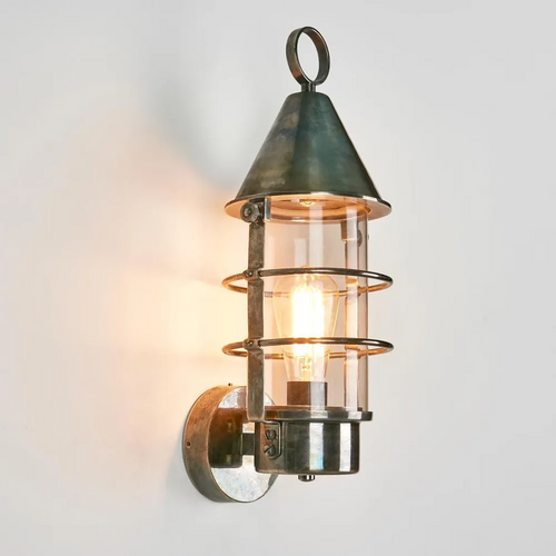 Wall Light Silver Metal Cage E27 40W IP54