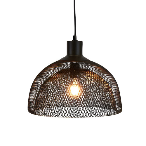 Pendant Light 27cm Black Mesh Dome Shade E27 40W