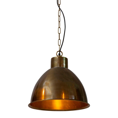 Pendant Light 41cm Brass Dome Shade E27 40W