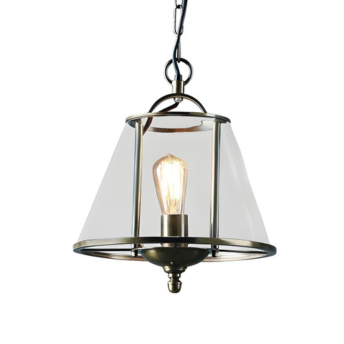 Pendant Light 34cm Silver Clear Glass E27 40W