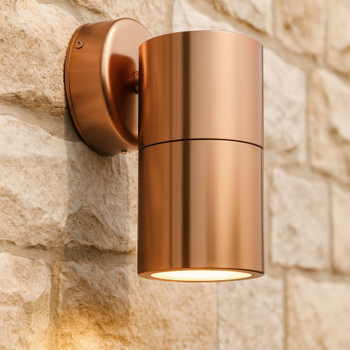 Down Wall Light Copper GU10 6W Tri-CCT 550lm IP65 240V