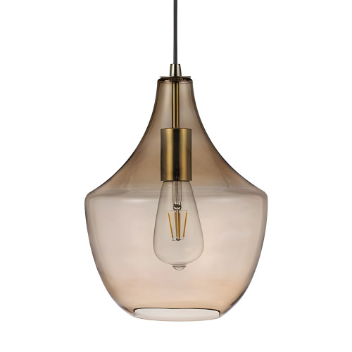 Pendant Light Amber Glass 23cm E27 25W