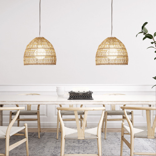Pendant Light 35cm Natural Rattan E27 60W