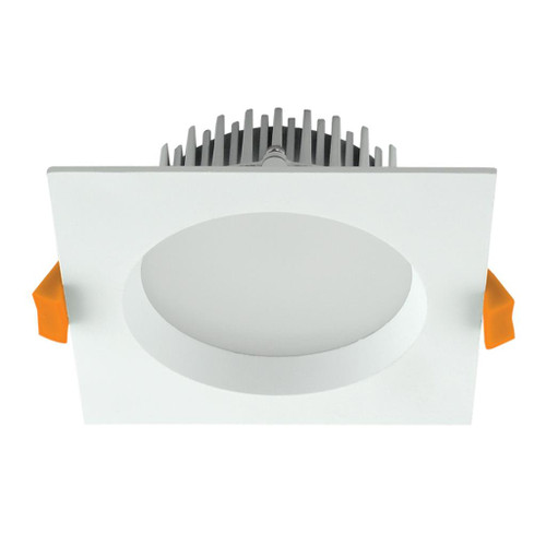 LED Downlight White Square DALI 11cm Tri-CCT 13W 1306lm IP44 Commercial Grade