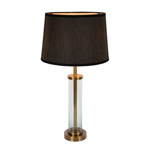 Table Lamp Glass and Antique Brass Base E27 40W