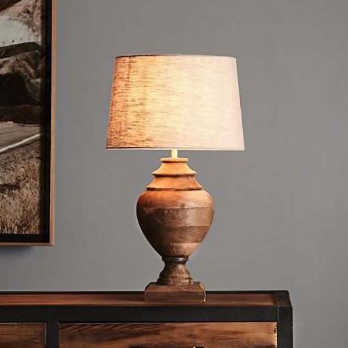 Table Lamp Natural Wood Base E27 40W