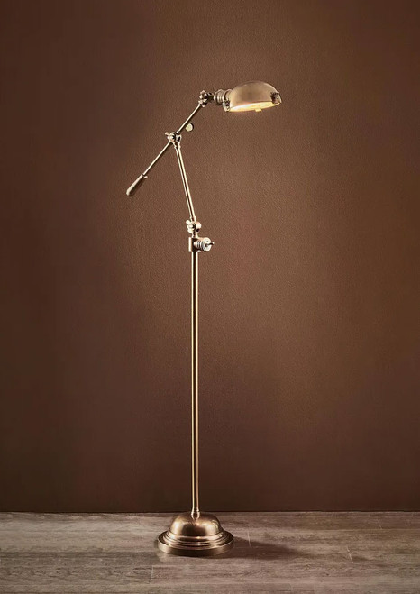 Floor Lamp Brass Adjustable Arm 154cm E27 40W
