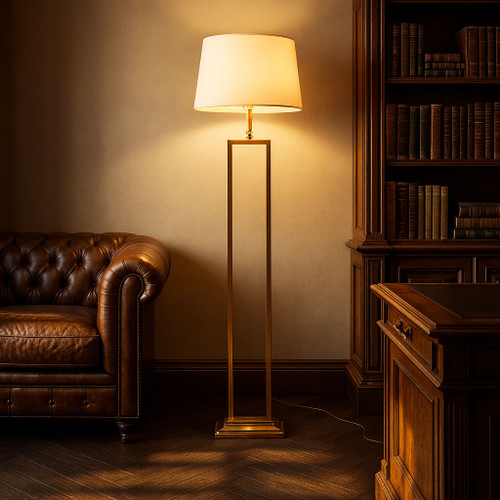 Floor Lamp Brass Base 132cm E27 40W