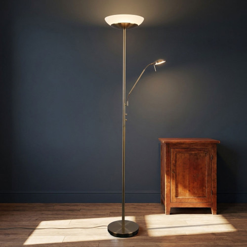 Mother and Child Floor Lamp Brass 3000K 1650lm/400lm 18W/5W