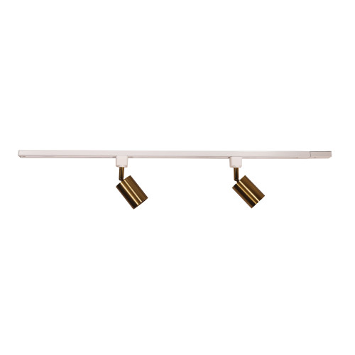 Track Light White/Brass Single Circuit 2 Light 5W GU10 4000K 350lm