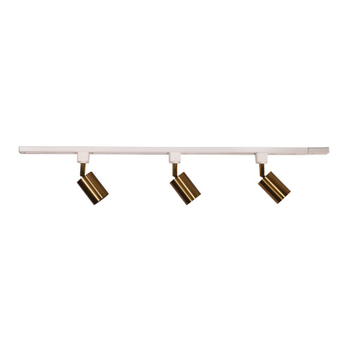 Track Light White/Brass Single Circuit 3 Light 5W GU10 4000K 350lm