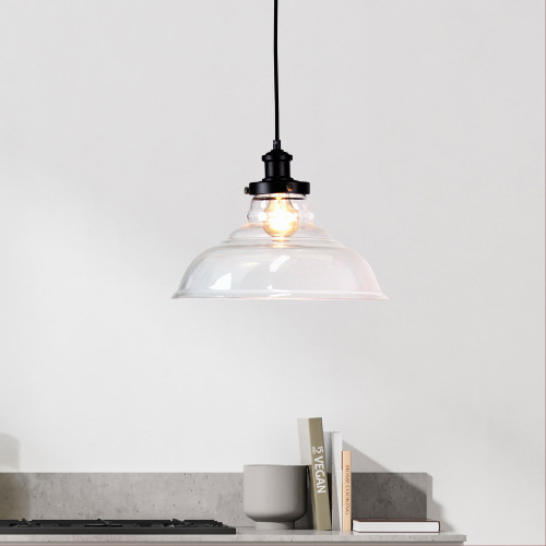 Pendant Light Clear Glass 35cm E27 60W