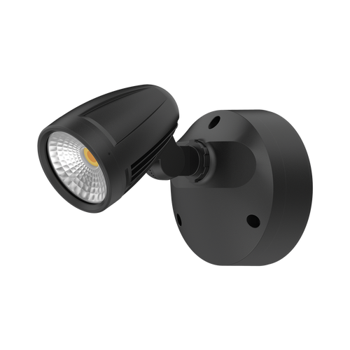 LED Spotlight Black 16W Tri-CCT 1800lm 240V IP65 No Sensor