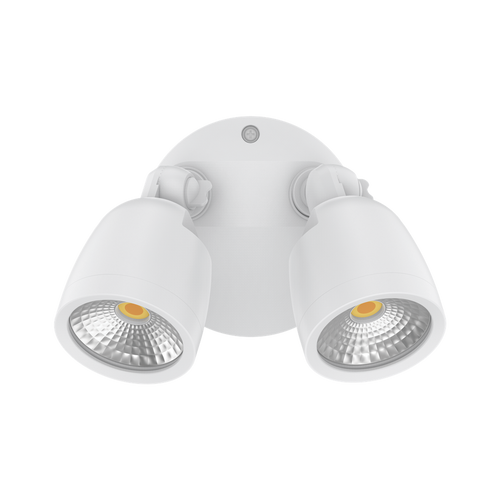 LED Spotlight White 2 Head 20W Tri-CCT 2100lm 240V IP65 Marine Grade