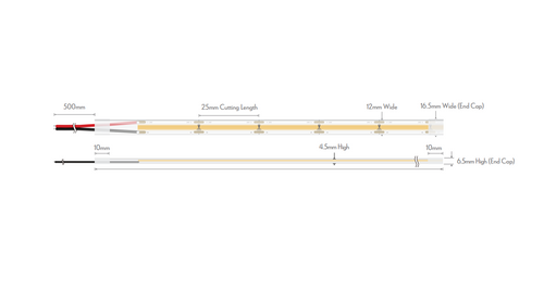 LED Strip Light 3000K 5m IP54 10W 24V Dimmable